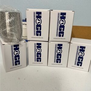 (Six) HOGG 12 oz Stainless Steel Stemless Wine Glass - Silver